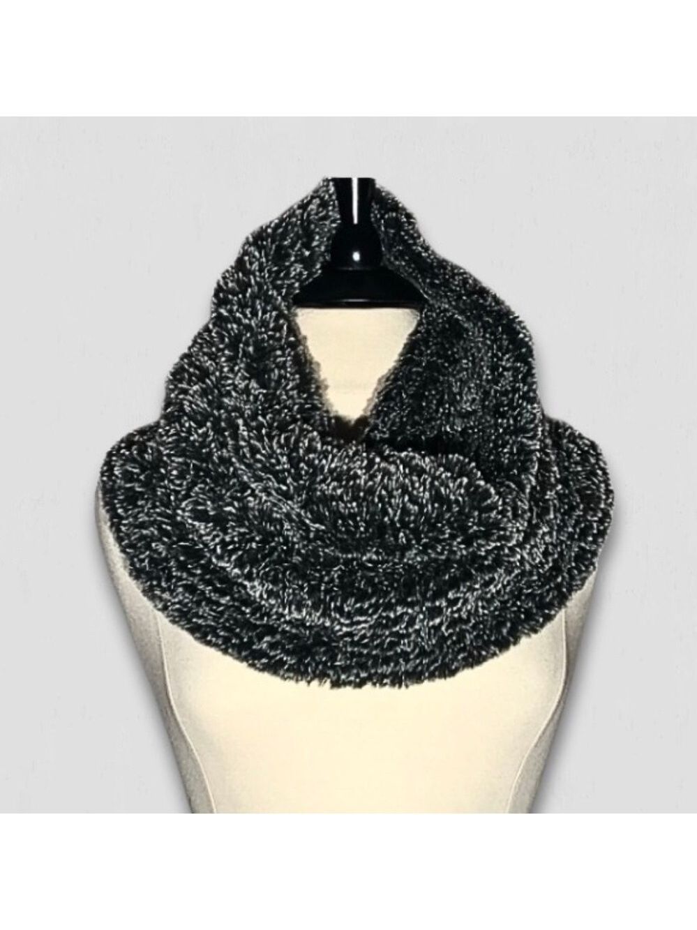Faux Fur Infinity Scarf Gray One Size